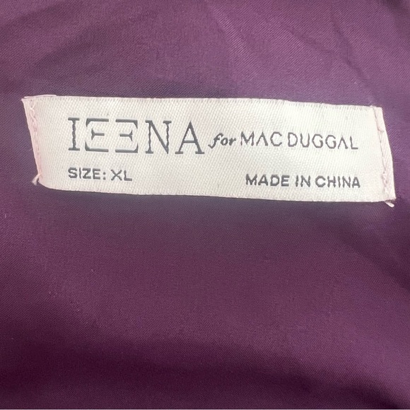 Mac Duggal Ieena 2634 One Shoulder Floral Satin Gown Plum Size XL NEW - Picture 8 of 10